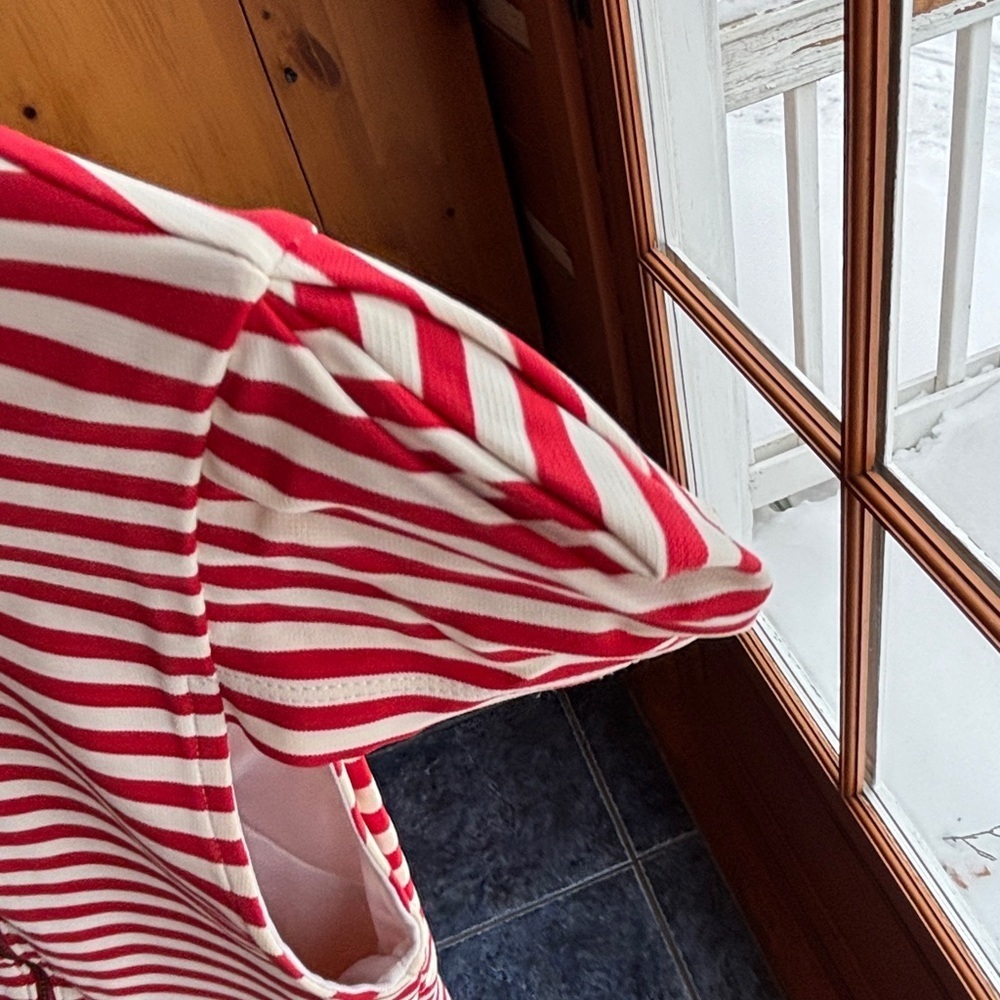 Colcci red and white striped bodycon dress size S short sleeve - Picture 9 of 15